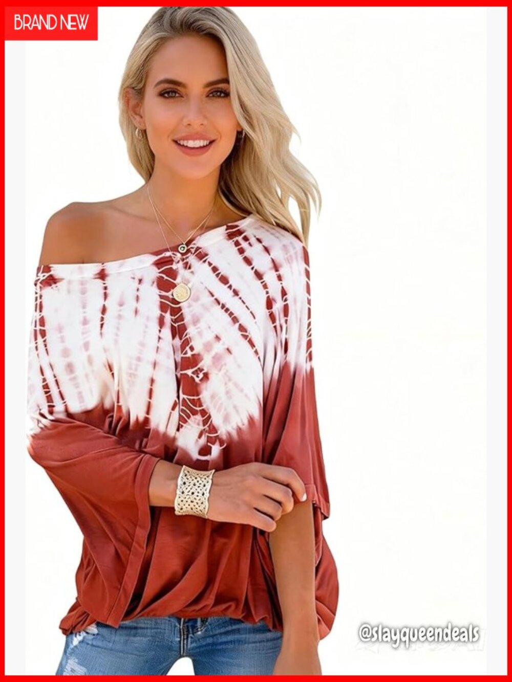 Off Shoulder Floral Printed T-Shirt Loose Fit Summer Top